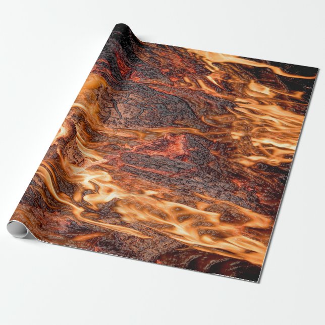 Orange flame wrapping paper (Unrolled)