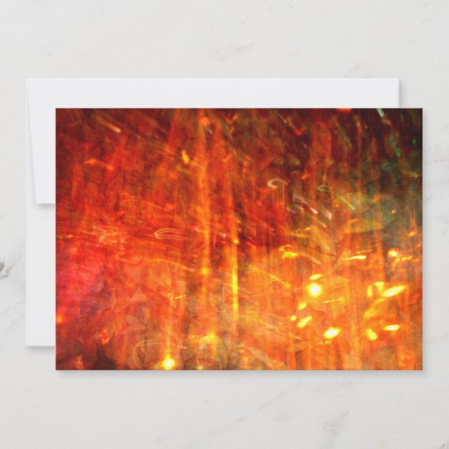 Orange Flames Abstrait Photo Art Invitation (Devant)
