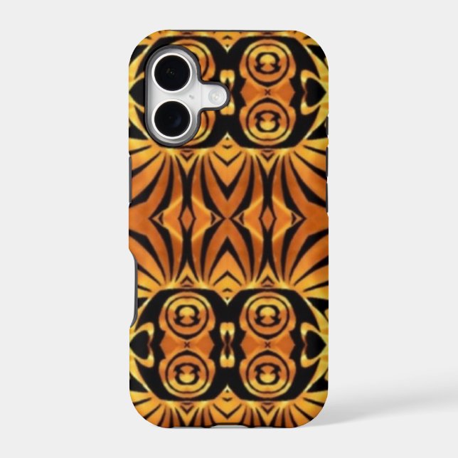 orange flames Native totem pole tribal pattern (Back)