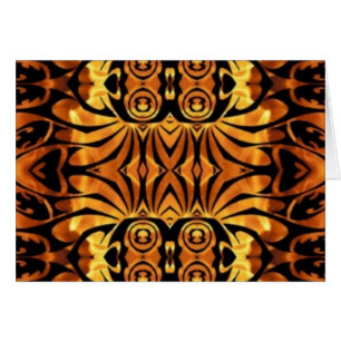 orange flames Native totem pole tribal pattern