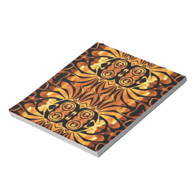 orange flames Native totem pole tribal pattern Notepad (Rotated)