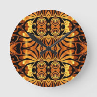 orange flames Native totem pole tribal pattern
