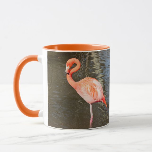 Orange Flamingo Photo Mug (Left)