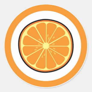 Orange flavour visual circle sticker labels