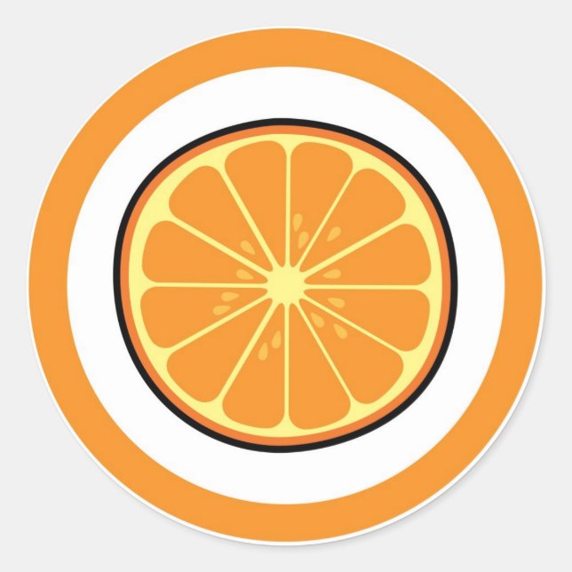 Orange flavour visual circle sticker labels (Front)