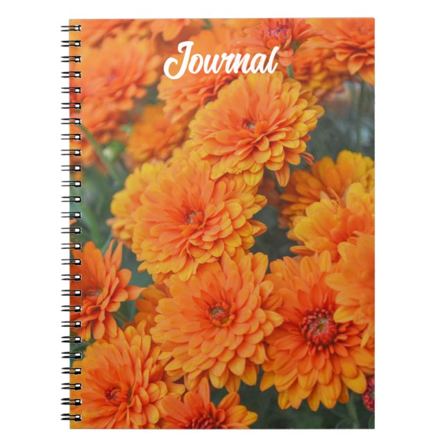 Orange Fleurs Jardin maman Journal Spiral (Devant)