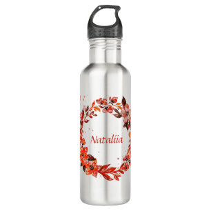 Orange Floral  710 Ml Water Bottle