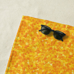 orange floral beach towel