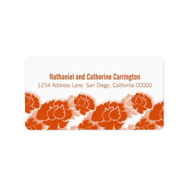 Orange Floral Decadence Address Labels (Front)