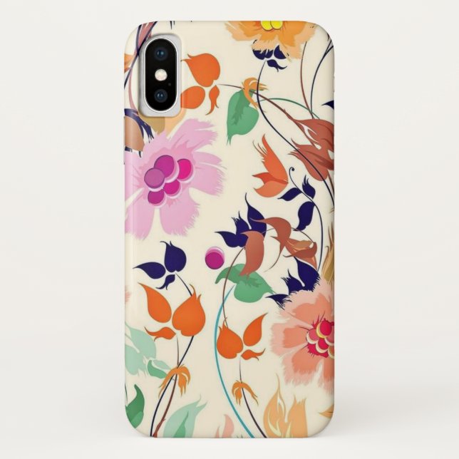 Orange Floral Face Mask Case-Mate iPhone Case (Back)