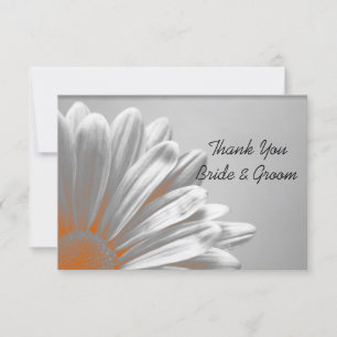 Orange Floral Faits saillants Mariage Merci Notes