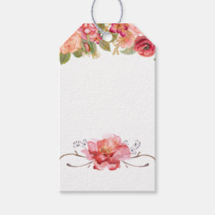 Orange Floral Gift Tag, Customizable Text, Gift Tags