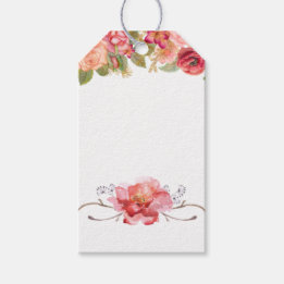 Orange Floral Gift Tag,  Customizable Text, Tags