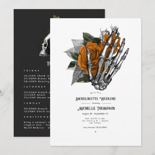 Orange Floral Gothic Bachelorette Weekend Invitation