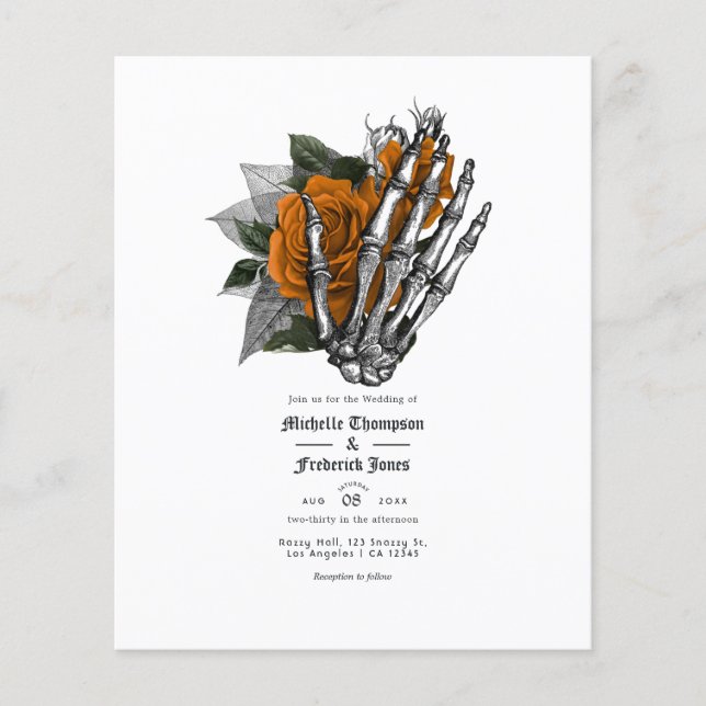 Orange Floral Gothic Wedding Flyer (Front)