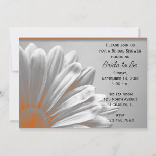 Orange Floral Highlights Bridal Shower Invitation