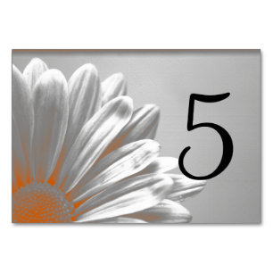 Orange Floral Highlights Table Numbers