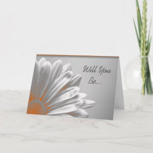Orange Floral Highlights Will You Be My Bridesmaid Invitation