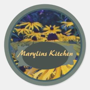 Orange floral label