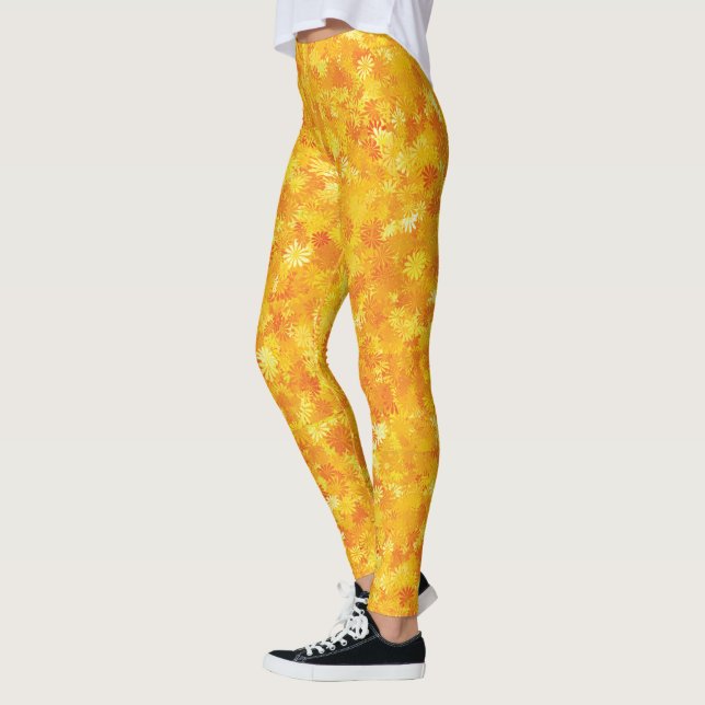 Orange floral leggings (Left)