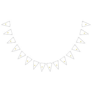 Orange floral motif with symmetrical patterns in a bunting flags