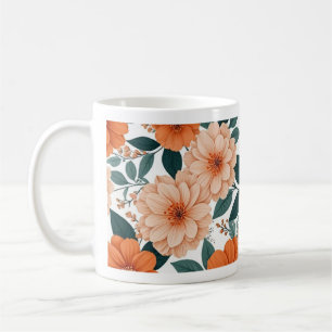 Orange Floral Mug