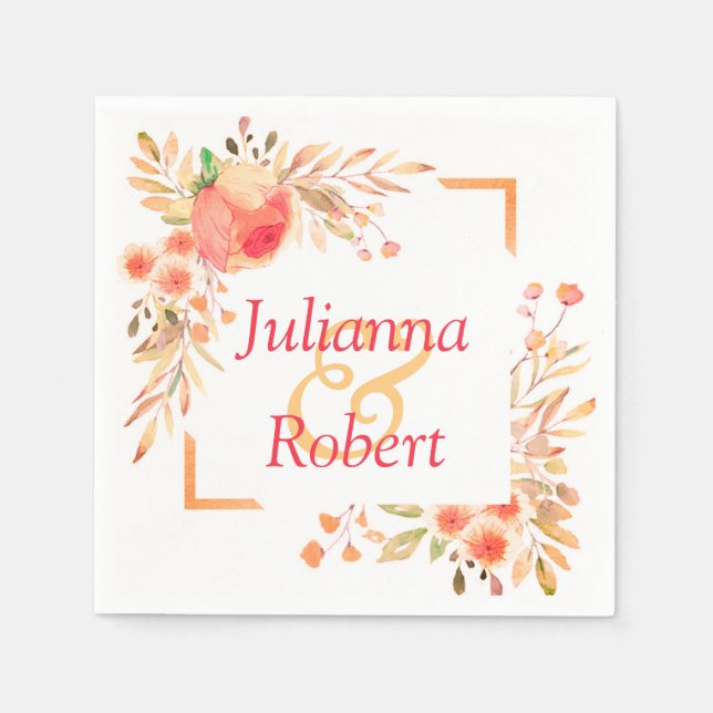 Orange floral   napkins (Front)