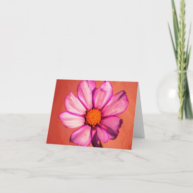 Orange Floral Notecard (Front)