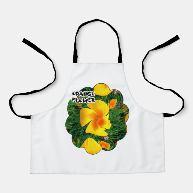 Orange Floral Pattern Apron (Front)