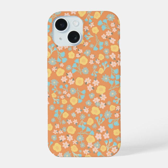 Orange floral phone case  (Back)