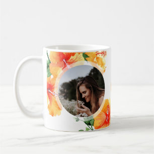 Orange Floral Photo Best Mom Ever Mother's Day  Coffee Mug
