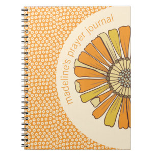 Orange Floral Retro Prayer Journal
