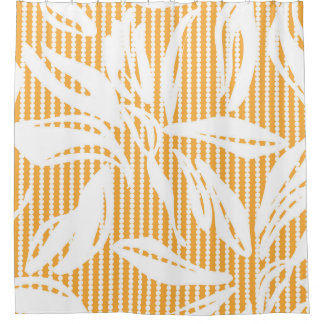 Orange Floral seamless pattern with striped backgr