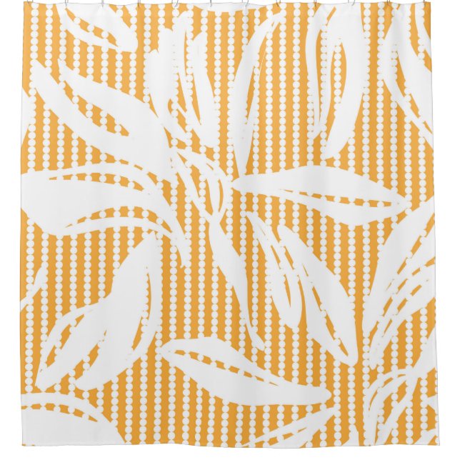 Orange Floral seamless pattern with striped backgr (Front)