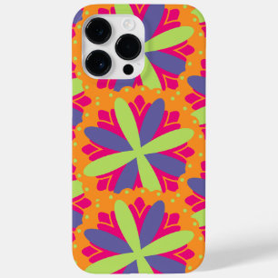 Orange floral shapes illustration Case-Mate iPhone 14 pro max case