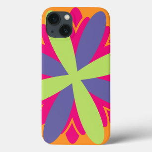 Orange floral shapes illustration iPhone 13 case