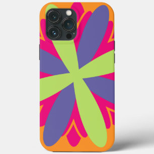 Orange floral shapes illustration iPhone 13 pro max case