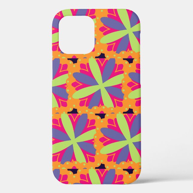 Orange floral shapes illustration Case-Mate iPhone case (Back)