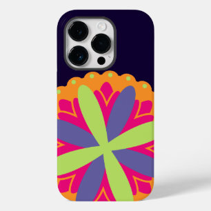 Orange floral shapes illustration Case-Mate iPhone 14 pro case