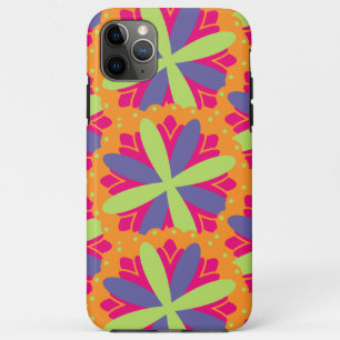 Orange floral shapes illustration iPhone 11 pro max case