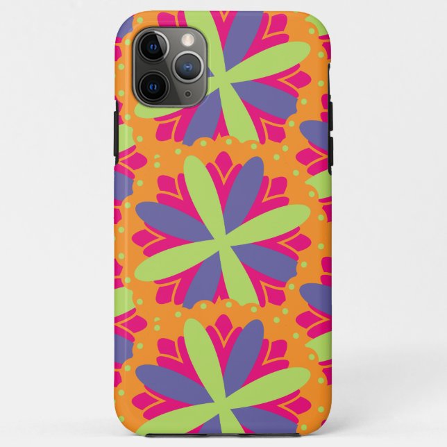 Orange floral shapes illustration Case-Mate iPhone case (Back)