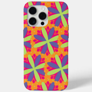 Orange floral shapes illustration iPhone 15 pro max case