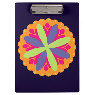 Orange floral shapes illustration clipboard