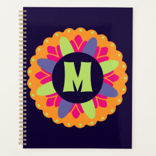 Orange floral shapes illustration planner