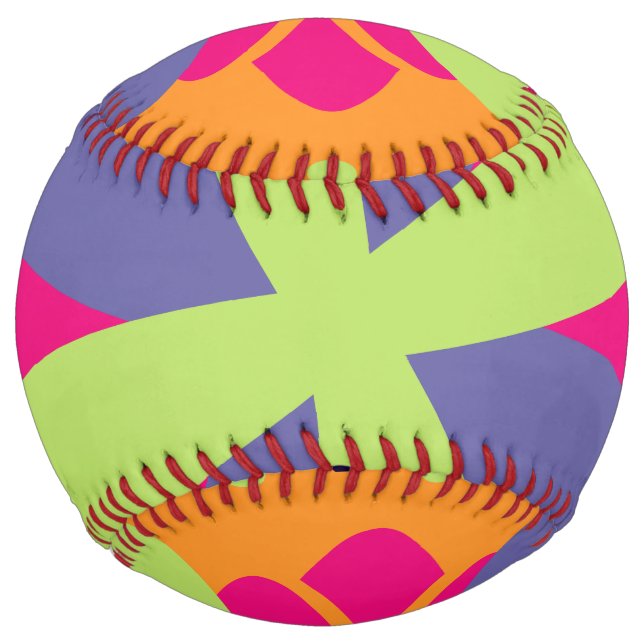 Orange floral shapes illustration softball (Front)