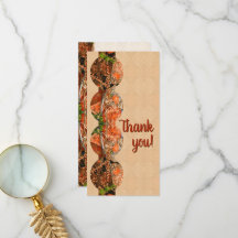 Orange Floral Thank You Card