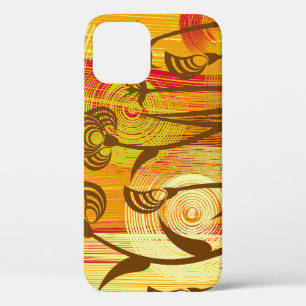 Orange Floral: Vibrant Background Pattern iPhone 12 Case