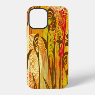 Orange Floral: Vibrant Background Pattern iPhone 12 Case