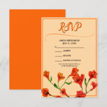 Orange Floral Watercolor Wedding