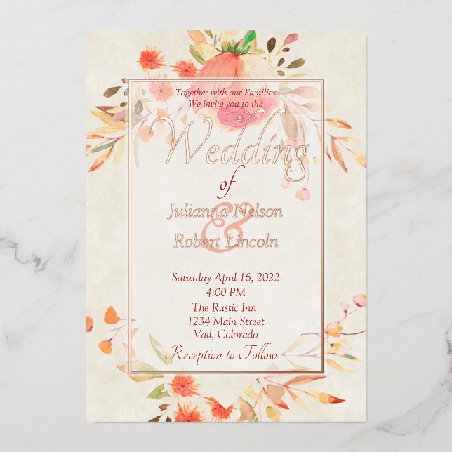 Orange floral  wedding  (Front)